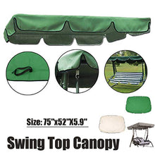 Hemoton Top Altalena Copertura Swing All'aperto Baldacchino di Ricambio Portico Coperchio Superiore per Patio Yard M Verde