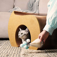 Sgabelli 2 posti retrattile Cat Tunnel Sgabello Marrone/Bianco 2 colori (8-90) × 42 × 36.5cm (Color : Brown, Size : (8-90)×42×36.5CM)