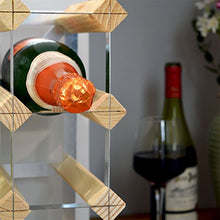 Rastrelliera portabottiglie di vino - per 15 bottiglie - completamente assemblata - legno chiaro