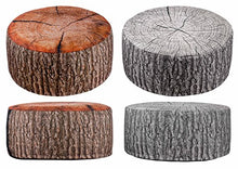 BRANDSSELLER, pouf sgabello per interni ed esterni gonfiabile – design a tronco d'albero – 55 x 25 cm – colori: marrone, grigio