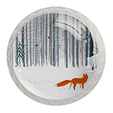 Maniglie per cassetti Manopole per cassetti Manopole rotonde Confezione da 4 per armadietto, cassetti, cassettiere, cassettiere ecc - foresta di volpi