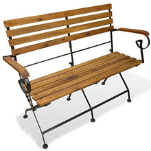 E E-NICES Panchina da Giardino Pieghevole 112 cm Legno Massello d'Acacia