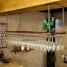 FAFZ Portavini Portabicchieri da Vino Rosso da Appendere, Portabottiglie da Soffitto in Metallo Regolabile, Espositore da Bar con Portabicchieri Alto (Size : 90cm)