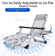 FGA Sedia a Sdraio Pieghevole Zero Gravity Chair Patio reclinabile, Zero Gravity Reclinabile Chaise Giardino Esterno Sedia a Sdraio a Dondolo Grigio Portatile Sedia a Sdraio