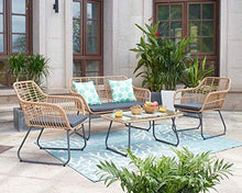AVANTI TRENDSTORE - Staffoli - Set di mobili Lounge da Giardino di 4 Pezzi, Composto da 2 poltrone Singole, 1 Divano a Due posti e 1 tavolino. - Arredi Casa