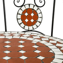 TecTake Set arredo Giardino Mosaico Tavolo e sedie in Ferro con Terracotta Ceramica