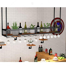 xcxc Appendiabiti in Ferro Art Hanger Upside Down Wine Glass Rack Hanging Wine Cabinet Wine Rack Bar Decoration Storage Rack, Black, 100 * 30