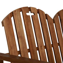MK Palace - Panca da giardino a due posti, in legno di acacia massiccio scuro, resistente con design a olio fine