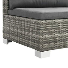 Festnight Set Divani da Giardino in Polyrattan, Set di Mobili da Giardino, Set Divano Esterno con Cuscini Grigio 10 pz - Arredi Casa