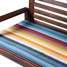 Celina Digby® - Cuscino impermeabile per panca da giardino a 2 posti, con imbottitura in morbida schiuma (114 x 47 x 6 cm), motivo a strisce pixel arcobaleno
