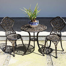 CGBF-Set Bistrot da Esterno,Set per Terrazza da Giardino in Alluminio Pressofuso,2 Sedie e Tavolo