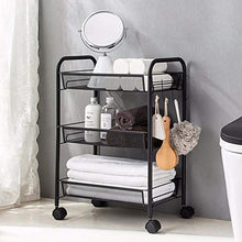 LYM &ripiano di stoccaggio Scaffalature Carrelli, con Ruote da Letto Cucina Bagagli Bellezza Multilayer Push Bagagli Shelf-3 Strati Scaffale di Finitura