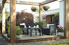 Keter Emma Balcony Set, Set Mobili da Giardino in Rattan con 2 Poltrone e Tavolino , Grafite