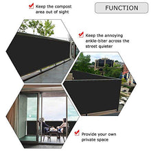 Moboo Frangivista PB2 PES per balcone con occhielli e fascetta per cavi, disponibile in 8 giorni, in 5 misure e 2 colori 420D (nero, 0,9 x 4 m)
