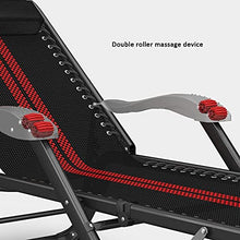 CDFC Sedie Pieghevoli Sedia da Pranzo Individuale Sedia da Pranzo Siesta Multifunzionale Letto Nero e Rosso Portable Lazy Beach SED Seden Sedia Sedia reclinabili con Doppio Roller Massa