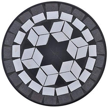 Oushome Tavolino Piante Modello Mosaico Bianco e Nero