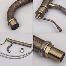 Faucet-4456 Lavabo da Bagno Vintage Intagliato Rubinetto Rame Antico Rubinetto Caldo E Freddo