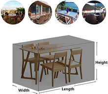 Copertura per mobili da giardino, impermeabile, 126 x 126 x 74 cm, per mobili da giardino da esterni, rettangolare, in rattan, resistente agli strappi