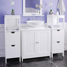 Flyelf Armadietto sotto Lavabo,Mobiletto sotto Lavello con 2 Ante 2 Scompartimenti Ripiani 60 * 30 * 60 cm