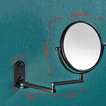 OMLTER Regolabile Pieghevole Specchio Parete, Doppio Lato Montaggio Parete 360° Girevole Specchio, 8" 1x / 3X Ingrandimento Specchio Trucco per Bagno E Hotel