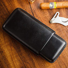 Jia He Scatola di sigari Cigar Box, Pelle portasigari Cigar Set Cigar Box Idratante Portable Set 3 Black Sticks (Size : 9.3x3.5x18cm)