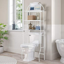 Ripiano per WC in Ferro, Ripiano Lavatrice Ripiano per WC a 3 Ripiani Sopra, Ripiano per Bagno, Mobile per Lavatrice Bagno Bianco, Contenitore per WC Mobili Angolari Bagno - 176,5 x 62 x 33,5 cm