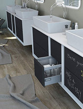 Mobile bagno sospeso moderno Bellagio sospeso grafite, misura cm 175, con specchio a led, top e lavabo