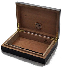 GERMANUS Mini Sigari Humidor per la corsa, divano o terrazza in Nero con legno di cedro
