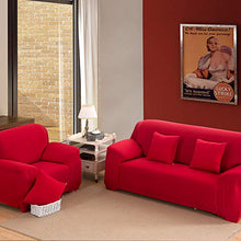 Cafopgrill Copridivano Elastico Antiscivolo per Divano Elastico sfoderabile Copridivano per Divano in Tessuto Elastico/Due/Tre/Quattro posti Rosso(2 Seater ：145-185cm)