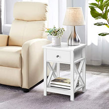 Yaheetech Set 2 Comodini Camera da Letto Bianco Comodino con Cassetto 55 x 40 x 30 cm Tavolino Lato da Divano Stile Shabby Chic Mobiletto da Salotto