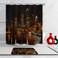 LIYAN Combinazione Bagno. Immagini Chiare E Colori Vivaci Rendono Il Tuo Bagno Pieno di Vita. Accessori da Bagno. Edificio Alto della Città di Notte.