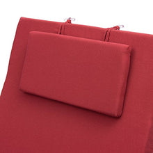Beautissu Cuscino imbottito per sedie a sdraio e lettini prendisole Loft RL 200x60x5 cm - sfoderabile - rosso