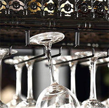 MFLASMF Metal Ceiling Wine Racks Storage, Black Bronze Wine Goblet Stemware Glass Rack, Hanging Wine Glass Holder Bar Decoration Display Shelf (Size : 60×35cm)