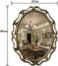 HFFFHA Specchio da Bagno Ovale Specchio per Il Trucco da Interno in Stile Europeo da Parete per Interni Specchio Decorativo per bagni Vuoti
