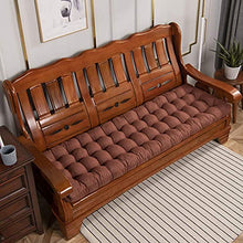 Dieluny, cuscino per panca da giardino, per esterni e interni, con imbottitura in papasan, cuscini per sedia a dondolo, spessi trapuntati, colore caffè, 43 x 150 cm