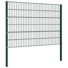 Panneau de clôture avec poteaux Fer 1,7 x 1,2 m Vert
