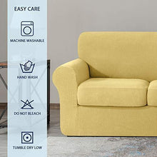 Su Subrtex - Copridivano a 3 posti, con 3 federe separate, per divano, protezione antiscivolo per mobili, colore: giallo chiaro - Arredi Casa