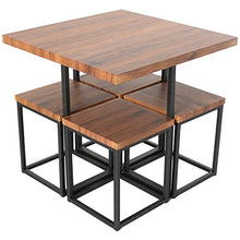 MOD. Assisi Set Tavolo Bar e 4 Sgabelli Marrone Sedie Mobili Relax