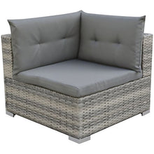 Tidyard Set Divani da Giardino, Set Divano Esterno 32 pz in Polirattan Grigio