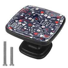Cuore freccia cerchietto fiore amore Pomelli per Porta Set di 4 Pomelli per Mobili Manopole per Cassetti Cucina Armadio Vetro