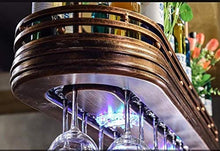 Portabottiglie vino rosso portabottiglie portabottiglie cornice per bicchiere da vino appeso calici retrò cornice per bicchiere da vino rosso grucce per vino capovolte con luci (dimensioni: 100 * 27