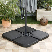 MaxxGarden - Set di 4 pesi per supporti per ombrellone, 50 x 50 x 7,5 cm, da riempire con acqua o sabbia, fino a 100 kg