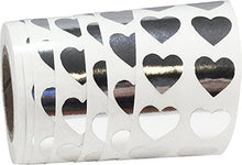 Argento Metallico Adesivi a Cuore, 13 mm 1/2 Pollice Etichette Brillanti per San Valentino 1000 Pacchetto