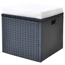 FAMIROSA Set da Pranzo da Giardino 6 pz con Cuscini in Polyrattan Nero