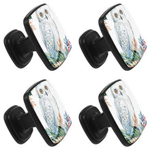 cartolina dell'acquerello del gufo bianco Pomelli per Porta 4 Pezzi Manopole per Mobili da Cucina Pomelli per Mobili Pomelli Per Cassetti/Cucina/Armadio Antichi