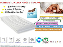 Materasso Ortopedico Culla e Lettino Mis. 60x125 in Fibra termolegata + 3 cm. Memory Foam. Antisoffoco, Anallergico e con Guscio sfoderabile e Lavabile in Lavatrice 100% Made in Italy. (60x120)