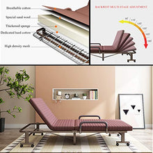 XJAXY Letto Pieghevole Portatile Singolo Sleeper Bed W/Ruote per Il Campeggio Ufficio Nap, Ospite Regolabile Letto Divano Letto, Multi-Function Convertibile Sleeper Bed