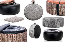 BRANDSSELLER, pouf sgabello per interni ed esterni gonfiabile – design a tronco d'albero – 55 x 25 cm – colori: marrone, grigio