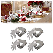 LANGING Pack of 4 - Clip per tovaglia in acciaio inox, colore: Argento