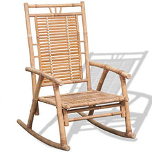 vidaXL Sedia a Dondolo da Esterno Giardino in Bamboo Relax Poltrona Oscillante